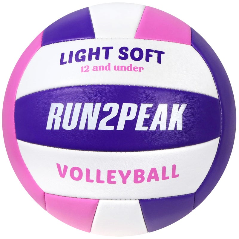 RUN2PEAK Light Soft Volleyball - Light Volleyball Designed for Beginners Kids Youth Teen - Lightweight Volleyballs for Indoor Outdoor Beach Backyard Official Size 5 Training Volley Ball - Image 1